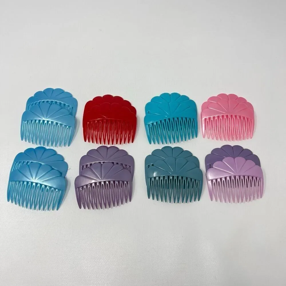 Set of 16 Vintage Small Tuck Hair Side Combs Hair Accessories Made in Hong Kong